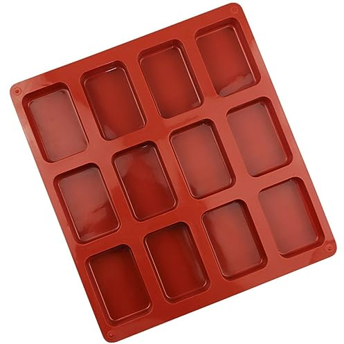 Genérico Moldes de Mini Silicona para Hornear, 12 Cavidades Molde Desmontable para Pan Mini, Muffins, Brownies, Cornbread, Cheesecake y Chocolate, Antiadherente, Resistente al Calor