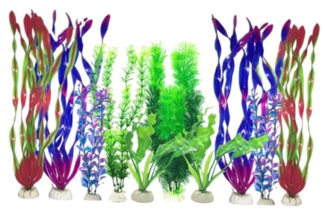 MagiDeal 10 Pezzi di Piante finte per acquari, Decorazioni Ornamentali per la casa e L'Ufficio, Accessori Colorati per acquari Facili da Pulire, Style a