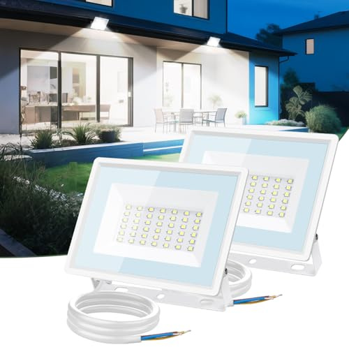 Aigostar Foco LED Exterior 30w,2510LM Foco Proyector LED,IP65 Impermeable Luz de Seguridad,Luz blanca 6500K Luces led exterior,Para Jardín,Patio,Garaje,Paquete de 2