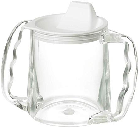 Homecraft Caring Mug, Small Spout Opening, Retail Packed, Two-Handled Mug for Easy, Mess-Free Drinking, Cup with Easy to Grip Contoured Handles for Users with Limited Grip Strength or Disabilities