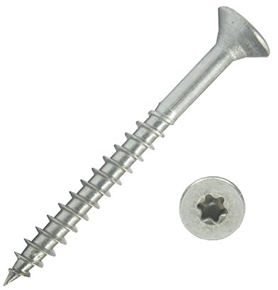 500 Stück Edelstahl-Schrauben 4,5x45 mm Teilgewinde Torx - Spanplattenschrauben mit Senkkopf - Holzschrauben/Holzbauschrauben - Werkstoff A2 VA V2A - Edelstahlschrauben/Universalschrauben TX20