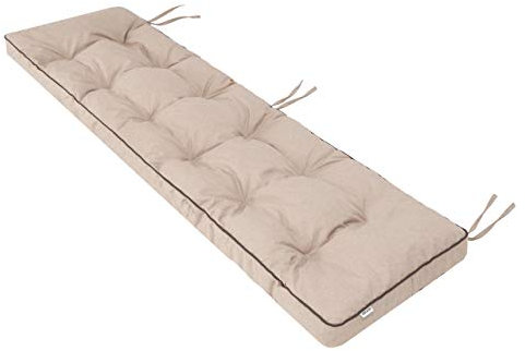 Bänkkudde dyna kudde stoppning bänkkudde utomhus – Bänkdyna för bänkar i hus och trädgård sittdyna – 180 x 50 cm beige