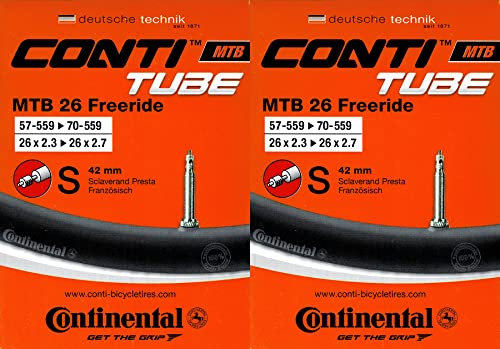 2X Continental MTB 26 Freeride Schlauch 26 Zoll SV (57/70-559) SV 40mm