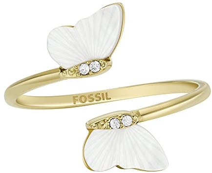 FOSSIL Damen Ringe aus Edelstahl offen, 9, Ernte-Gold