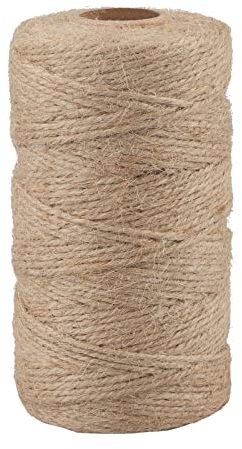 KINGLAKE Juteschnur 1.5mm, 100m Paketschnur, Juteband Natur, Jute Schnur, Strick Jutegarn, Hanfschnur, Gartenschnur Pflanzschnur, Jutekordel, Bindfaden Bastelschnur für Garten und Dekoriere
