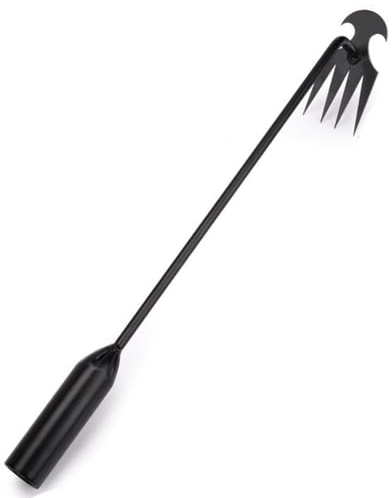 Hoopever Extractor de malas hierbas, removedor de raíces de malezas de mano de 20 pulgadas, herramienta de desmalezado de 4 garras, herramienta de eliminación de césped de mano, herramienta de