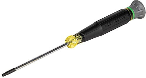 Klein Tools 6323 Mini Precision Screwdriver, T10H TORX Tamperproof Tool with Cushion-Grip Handle and Color Coded Rings, 3-Inch Shank
