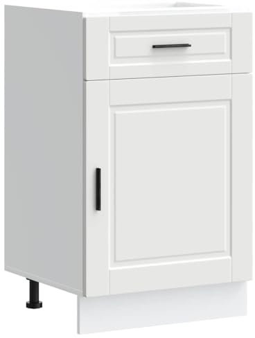 vidaXL Küchenunterschrank Porto Weiß Holzwerkstoff, Spülenunterschrank, Schrank Küche, Lagerschrank, Unterschrank für Küche, Küchenzeile