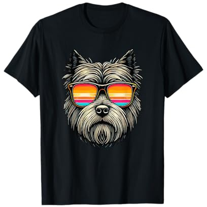 Retrò Occhiali Da Sole Cairn Terrier Terriers Maglietta