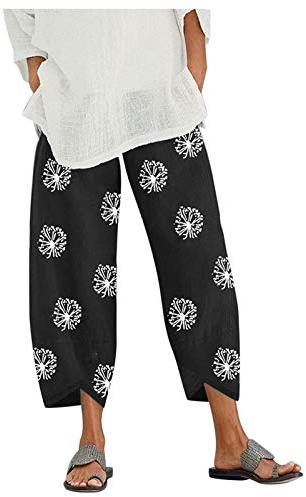 Generisch Pumphose - Pantaloni da donna leggeri, ariosi, grandi, colorati, eleganti, a palloncini, in mussola