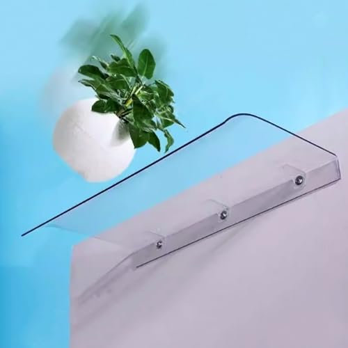 Invisible Window Awning Door Canopy,Transparent Porch Awning,Polycarbonate Window Rain Shelter Cover,Roofing Canopies,UV Rain Snow Protection Shelter,for Outdoor Garden (50x120cm/20x47,Facade)