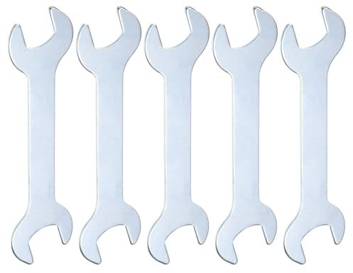 sourcing map 5pcs Double Open End Thin Wrenches 13mm x 14mm Metric Super Thin Small Flat Head Wrench Galvanizing Open Ended Spanner for Automotive Repair Furniture Assembly