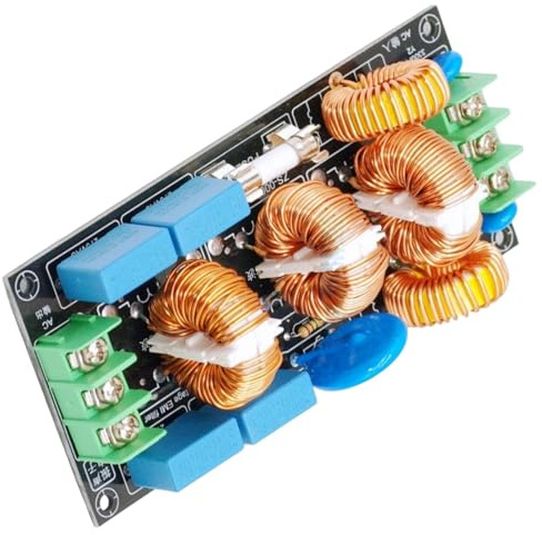 Itkcozcg Filtro de interferencias electromagnéticas de 220 V, diseño de 4 etapas, eliminadores de ruido de potencia de sonido para sistemas de cine en casa, sistema de cine en casa, acondicionador de