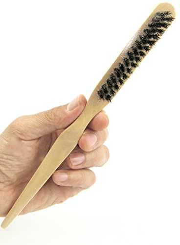 Professional Hairstyling Brush - Teasing Brush with Tail, Wood Handle, Boar Bristles for Shine, Volume and Smooth Updos