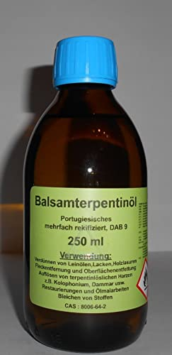 250 ml Hochwertiges Portugiesisches Balsam Terpentinöl DAB 9, farblos, mehrfach rektifiziert