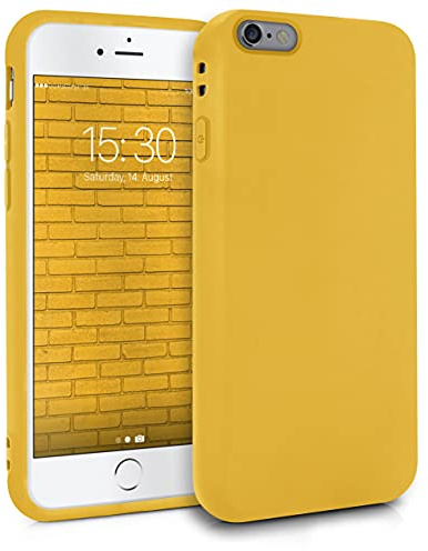 MyGadget Hülle kompatibel mit iPhone 6 | 6s - robuste Handyhülle TPU Case Slim Silikonhülle - Back Cover Kratzfest Schutzhülle matt Gelb