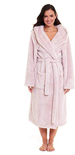 Daisy Dreamer Womens Snuggle Fleece Dressing Gown Robes Extra Long Super Soft Cuddly Velvet Touch Plush Bathrobe Gowns for Ladies