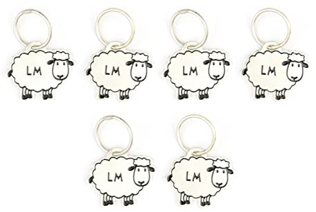 Lantern Moon - Lantern Moon Prairie Métallique Plaqué argent En Forme de Mouton Tricot Anneau Stitch Marqueurs - 6 Pièces