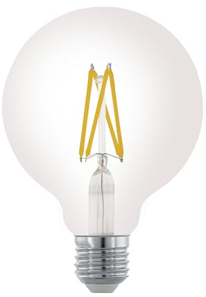 Eglo E27 LED dimmerabile, lampadina classica a globo, illuminazione retro, 7,5 Watt (equivalente a 60 Watt), 806 Lumen, luce bianco caldo, 2700k, lampadina Edison G95, Ø 9,5 cm