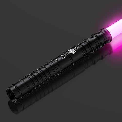 Hlieeosfcn ljussvärd, 11 färger RGB FX duell-ljussabel för barn, svart metall-aluminiumhandtag Splicable Lightsaber, barngåva Halloween cosplay