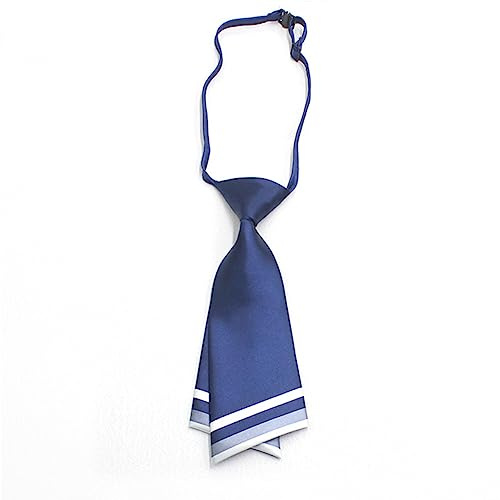 JKQBUX Cravate pour femme Uniforme Cravate à sangle rayée ajustable Uniforme Cravate pré-nouée pour filles Accessoires Travail Cérémonie, bleu marine, 7W*24L