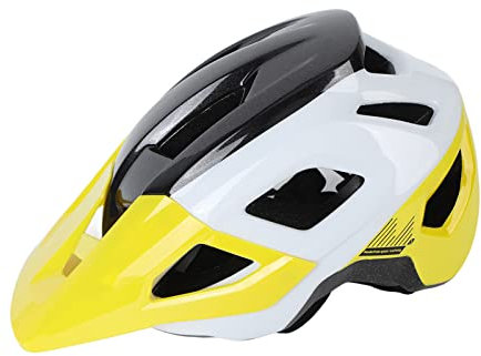 Jiawu Mountainbike-Helm, Fahrradhelme für Erwachsene, Männer und Frauen, Einteiliger Rennradhelm, Verstellbare Größe, Leichter Fahrradhelm mit 13 Belüftungsöffnungen (Gelb)