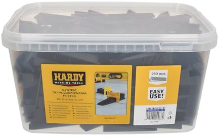 Hardy Working Tools: 250 cuñas de plástico para sistemas de nivelación de baldosas de pared y suelo, piezas de colocación, 250 unidades