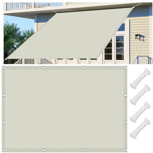 Solskyddssegel Vattentät Rektangelkapell 300 x 600 cm 95% Uv-Block Rektangulära Canopy Sail Shades för Uteplatsfest, Elfenben