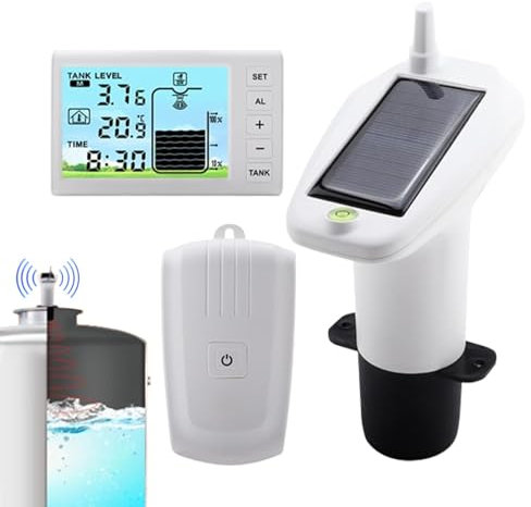 Indicatore del misuratore di livello del serbatoio 'acqua,Misuratore di livello ad ultrasuoni per serbatoi d'acqua - Monitor misuratore di profondità digitale con sensore di livello ultrasonico |
