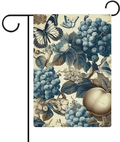 Petit drapeau de jardin, arbres et papillons imprimés pour l'extérieur, décorations d'intérieur extérieures, petit drapeau de jardin vertical, double face, 32,6 x 47,8 cm