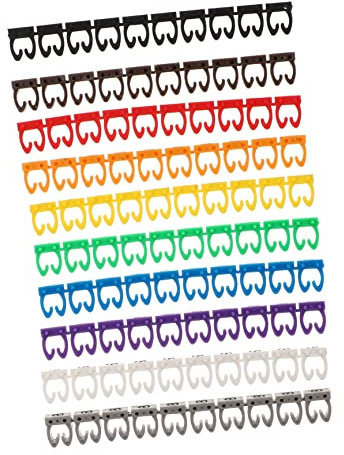 POPETPOP 100pcs Buckle Cable Number Labels 0-9 Wire Marker Tubes 4mm Assorted Wire Tags for Organized Electrical and Networking Wiring Systems