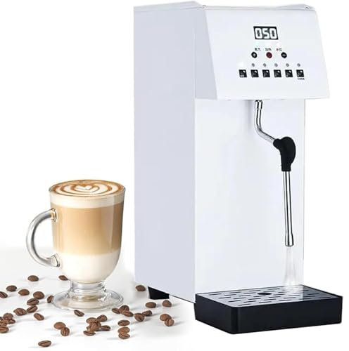 YMAOMAO Espumador de Leche a Vapor Comercial, máquina automática de 6 l para espumar Agua hirviendo con Pantalla LED y Boquilla de Vapor de 4 Orificios, Ideal para té, café y postres