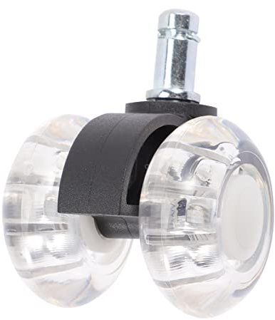 JEWEDECO 2-inch Dual-wheel Office Chair Casters Four Bearings, Black Cupless Swivel Caster Wheels for Computer and Gaming Chairs, Replacement Furniture Wheels for Home and Office Use