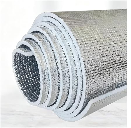 HBOOMOEM Pannelli Riflettenti Termosifoni Rotolo，Isolante Termico Riflettente A Doppio Strato，Adatto Per Pavimenti, Soffitte, Garage, Finestre, Canili.(200CM/78.7IN,0.5CM/0.2IN)