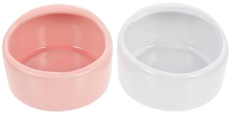 Healifty Pack de 2 Piezas de Cerámica 2 Cuencos para Hámster y Erizos Comederos Resistentes a Mordeduras y Antigiro Ideales para Pequeños Roedores en Jaulas