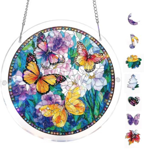 Acrylic Jigsaw Puzzle Suncatcher, Sun Catcher for Window Garden (Butterfly)