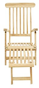 Ploß Outdoor furniture Titanic Deckchair, Eco Teak Natur, 166 x 60 x 96 cm