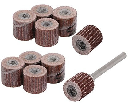 Sourcingmap 10pcs 10mm Dia 400 Grit Sandpaper Flap Sanding Wheel Grinding Head w Mandrel