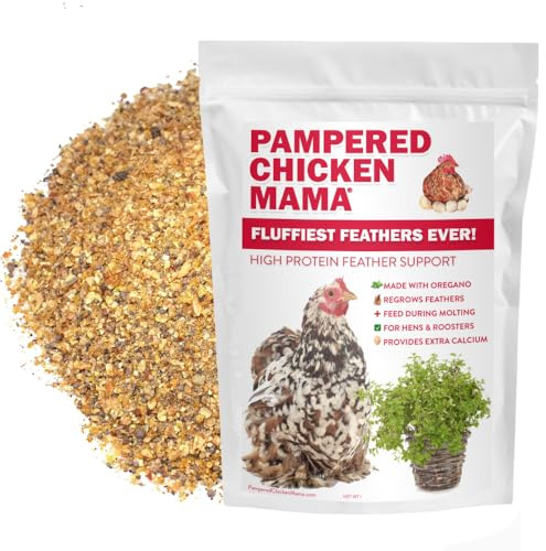 Pampered Chicken Mama Molting Supplement for Chickens: Fluffiest Feathers Ever Backyard Chicken Feed and Supplies for Hens (2 pounds)