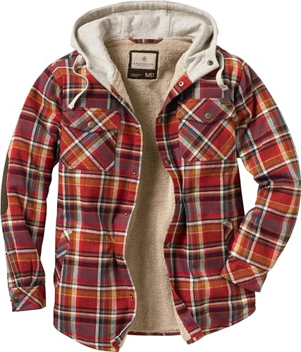 Legendary Whitetails Camp Night Berber - Chaqueta de Franela con Capucha Camisa Hombre