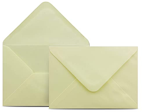 25 Briefumschläge DIN C6 Hellgelb Gelb - 11,4 x 16,2 cm - Kuverts mit 100 g/m² Nassklebung spitze Klappe - Umschläge ohne Fenster - Colours-4-you
