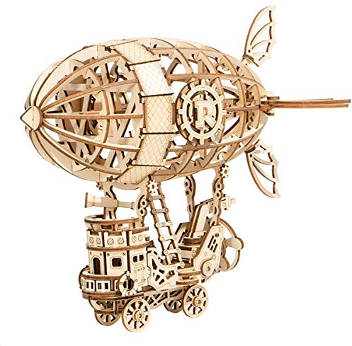 Rolife 3D Puzzle Holz Handwerk Kits Holzmodellbau Holzpuzzle 3D Spielzeug Geburtstag Weihnachten für Erwachsene und Kinder 8+ Jahre Bausatz Erwachsene Zeppelin Modell (Airship)