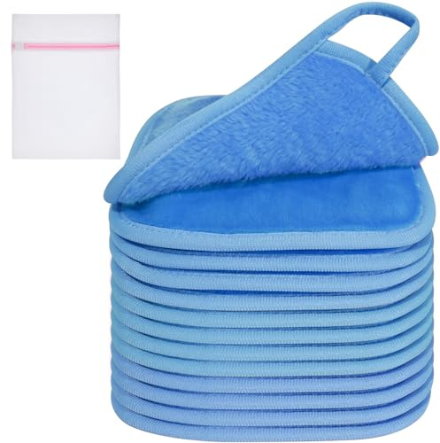 KODAMO Makeup Remover Cloth, Reusable Makeup Remover Pads Washable with Mesh Bag, Microfiber Makeup Removal Face Wash Cloths with Just Water, Gentle Soft, 12 Pack