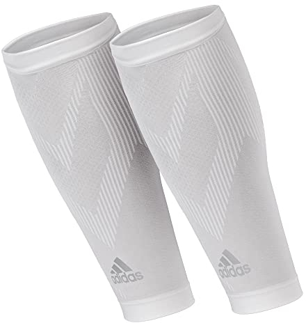 adidas Manchons de Compression pour Mollet Unisex-Adult, Blanc, S/M-25-35 cm Autour