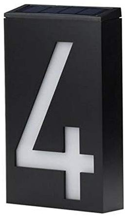 Valink LED solar número de casa luz al aire libre placa solar números lámpara signo para casa calle jardín patio