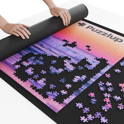 Puzzlup Puzzlematte bis 1500 Teile - 66 x 120 cm - Premium Puzzle Rolle für 500, 1000 und 1500 Teile - In Sekunden zusammenrollen - Puzzle Matte Rolle mit Geschenkverpackung