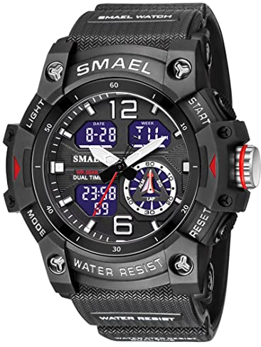 aswan watch Orologio Uomo,Orologio Digitale Uomo con Cronometro,Allarme,Luce LED，Calendario-Orologi Sportivo con Cinturino in Silicone