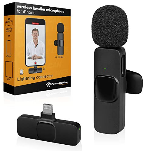 PowerDeWise Wireless Lavalier Microphone (single-Lightning)