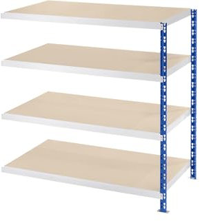 eurokraft | Großfach-Steckregal | T 800 mm | mit Spanplattenböden | Anbauregal | HxB 1508 x 1525 mm