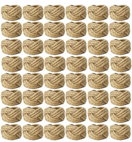 WINGFISH Woven Napkin Rings Set of 50 Farmhouse Burlap Jute Napkin Rings Bulk for Dinning Table, Nautical Napkin Ring Holders Table Decor for Party Gathering Banquet Wedding Birthday